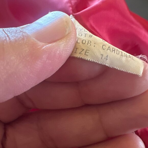 Womens Red Double-Breasted Wool Coat By Via Spiga W/ Gold Buttons Size 14 - Picture 15 of 15